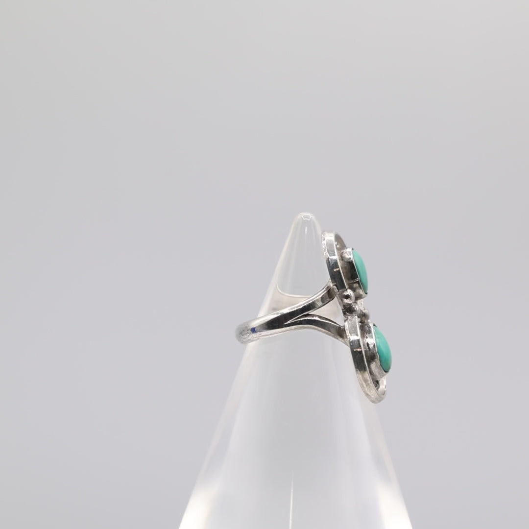 925 Silver Turquoise Ring Size 5
