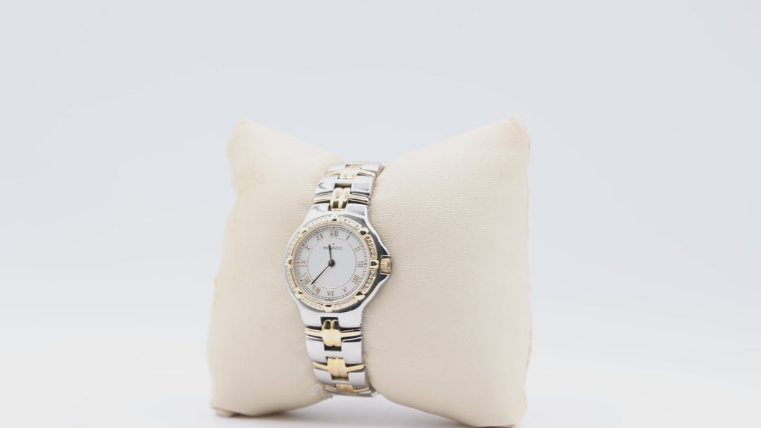 Movado 10k Yellow Gold and Diamond Bezel Women's Watch
