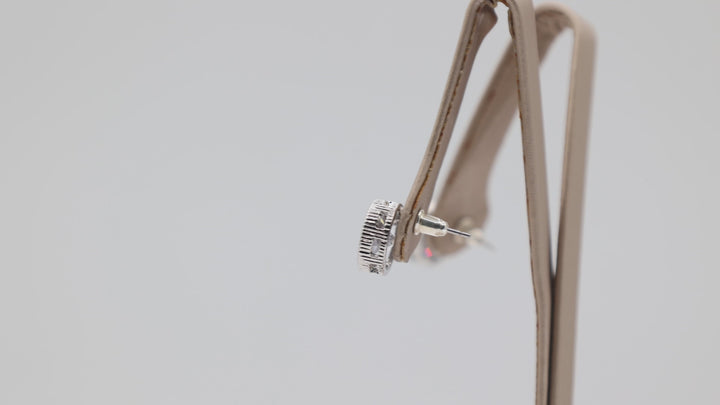 925 Sterling Silver Round Clear Crystal Halo Stud Earrings