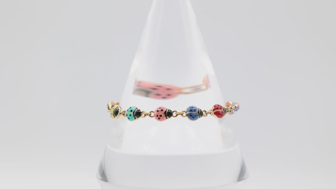 Joan Rivers Gold Tone Ladybug Link Bracelet for Women