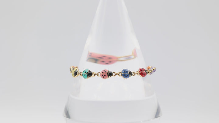 Joan Rivers Gold Tone Ladybug Link Bracelet for Women