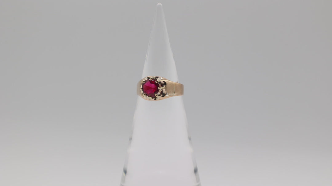 10K Yellow Gold Ruby Ring Size Ten Point Two Five Jewelry