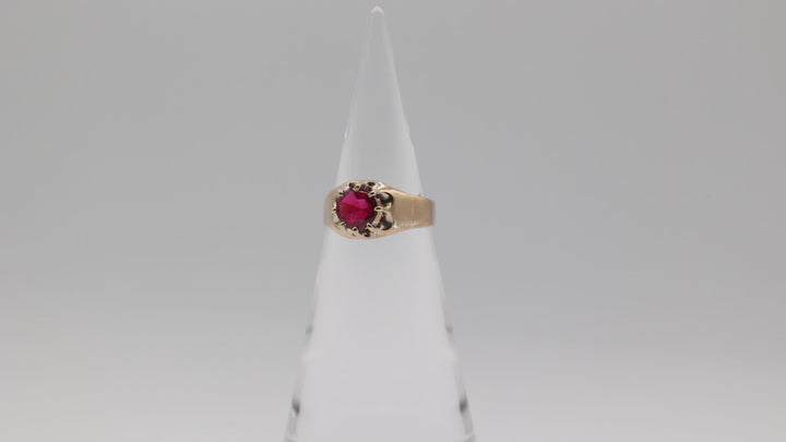 10K Yellow Gold Ruby Ring Size Ten Point Two Five Jewelry