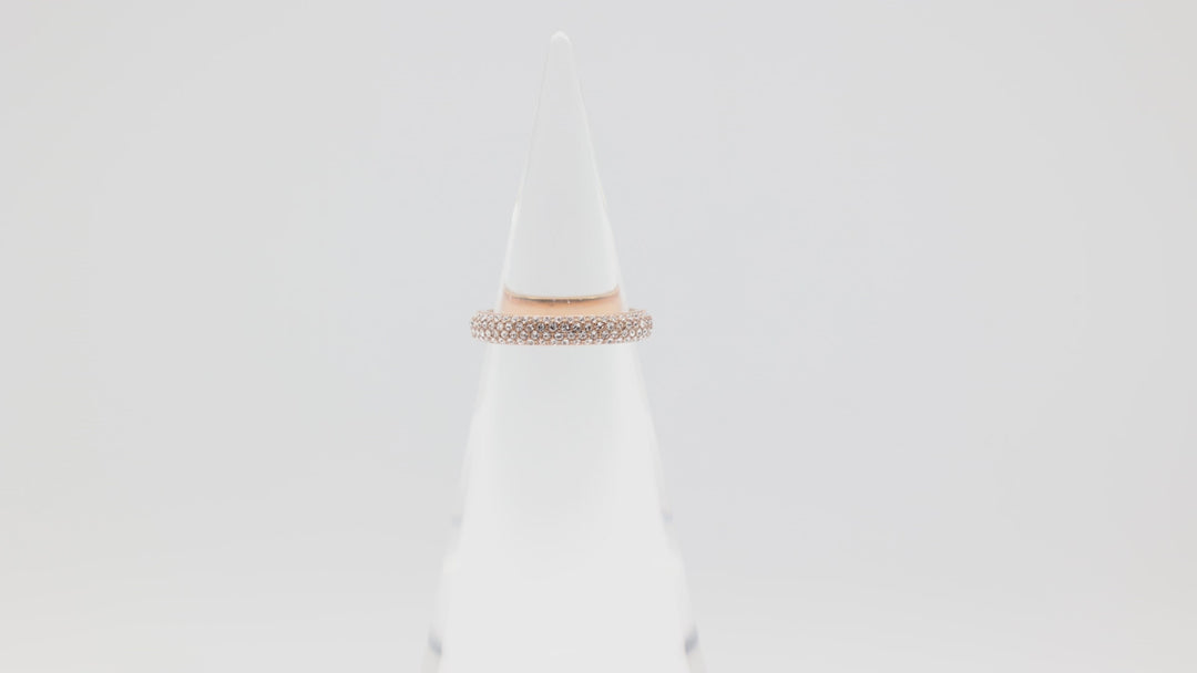 Michael Kors Rose Gold Tone Crystal Pave Ring Size 8