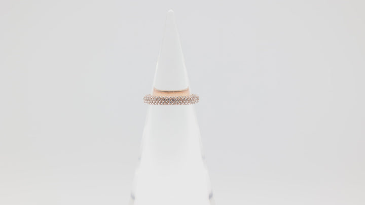 Michael Kors Rose Gold Tone Crystal Pave Ring Size 8