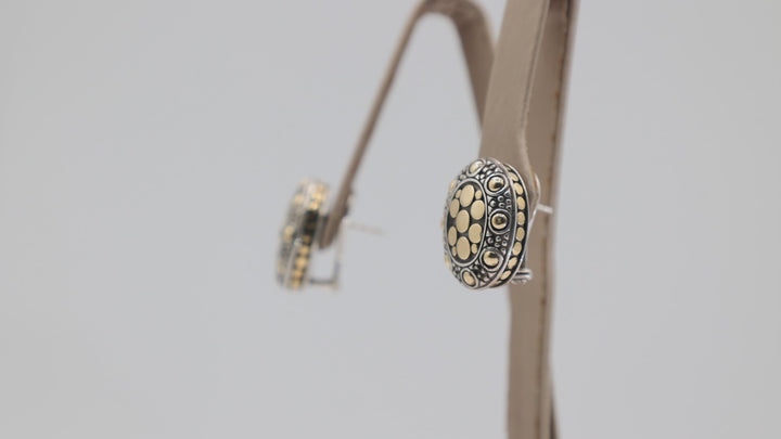 John Hardy Sterling Silver and 18K Gold Huggie Earrings