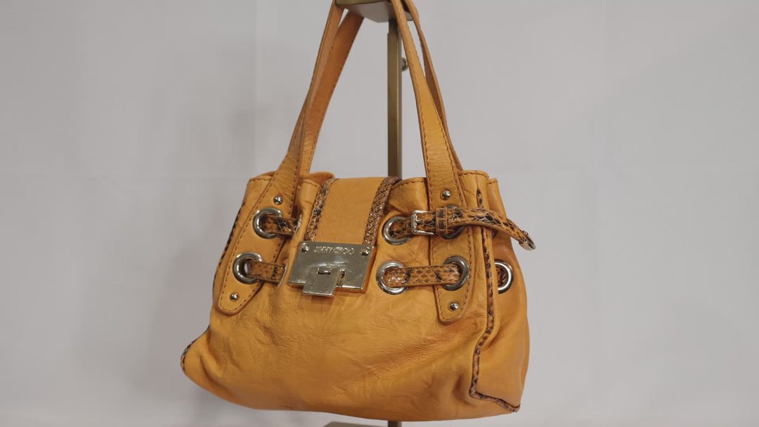 Jimmy Choo Ramona Mustard Leather Handbag