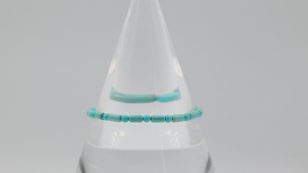 925 Sterling Silver Beaded Turquoise Bracelet for Women