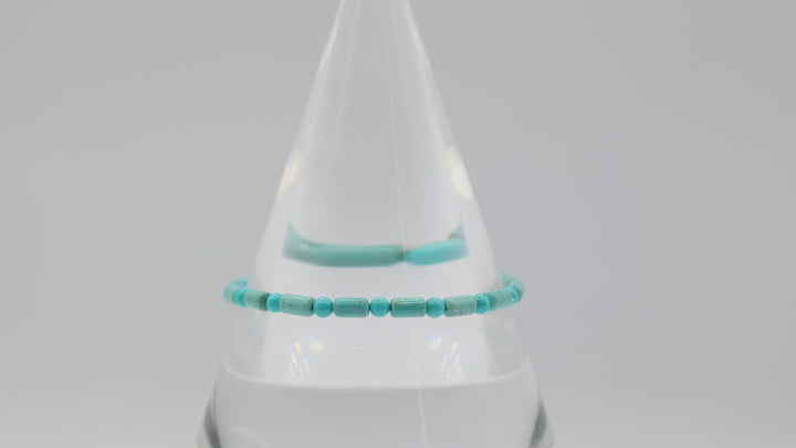 925 Sterling Silver Beaded Turquoise Bracelet for Women