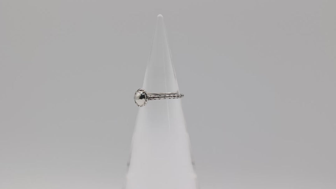John Hardy 925 Sterling Silver Hammered Dome Ring Size 6.5