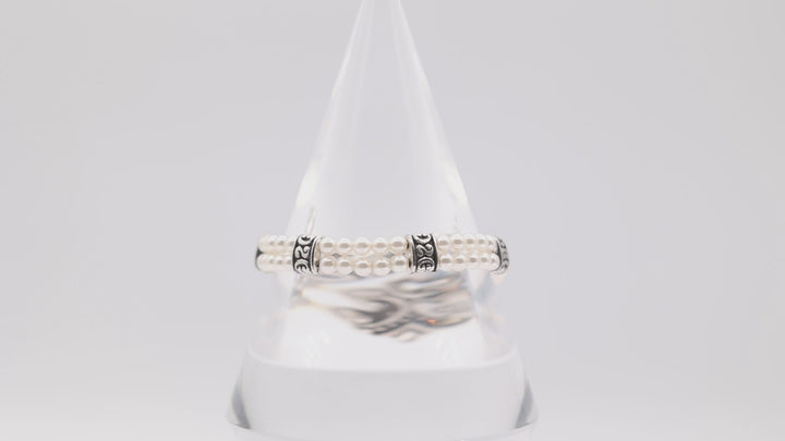 Brighton Faux Pearl And Silver 2 Row Bracelet For Elegance