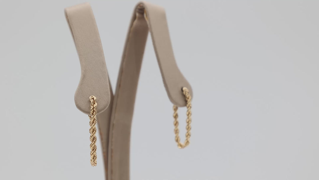 14K Yellow Gold Hoop Earrings 1 Inch Diameter Classic Jewelry For Every Day
