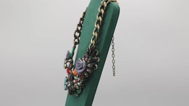 Joan Rivers Multicolored Flower Necklace Elegant Statement Jewelry