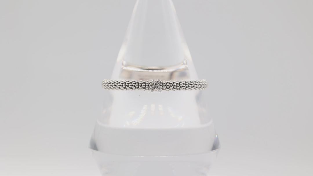 Lagos 925 Silver Caviar X White Diamonds Bracelet for Elegance