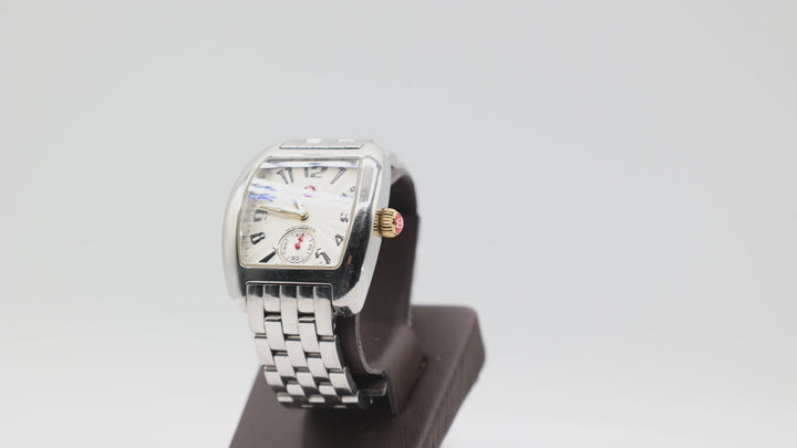 Michele Urban Silver Pewter Stainless Steel Watch