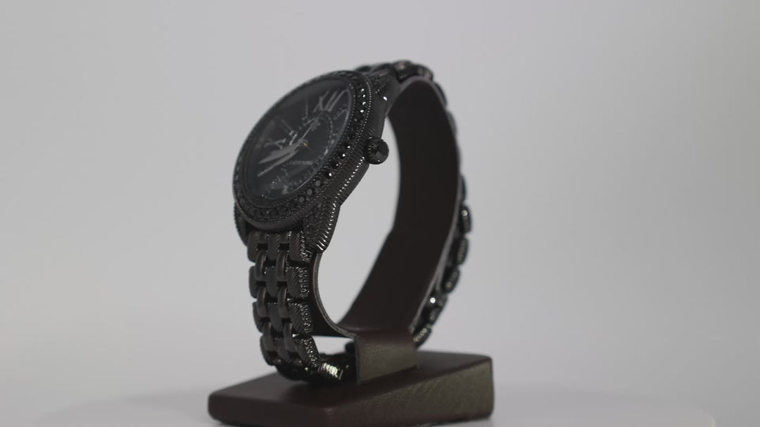 Judith Ripka Black Stainless Steel CZ Watch With Cubic Zirconia