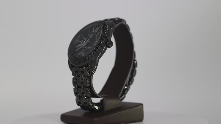 Judith Ripka Black Stainless Steel CZ Watch With Cubic Zirconia