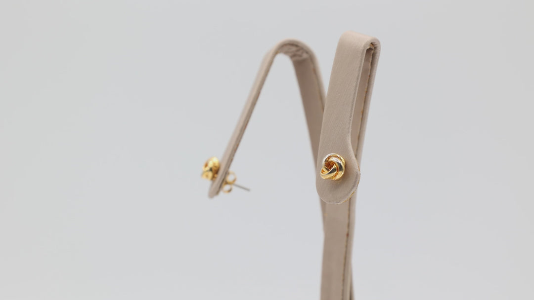 Gold Plated Knot Stud Earrings for Women