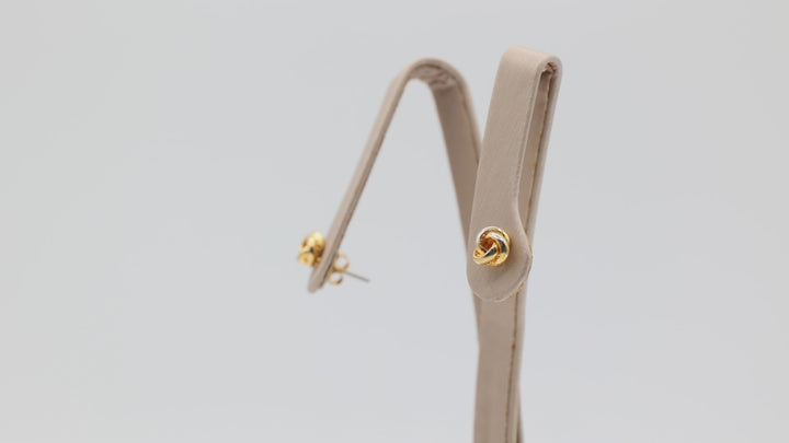 Gold Plated Knot Stud Earrings for Women
