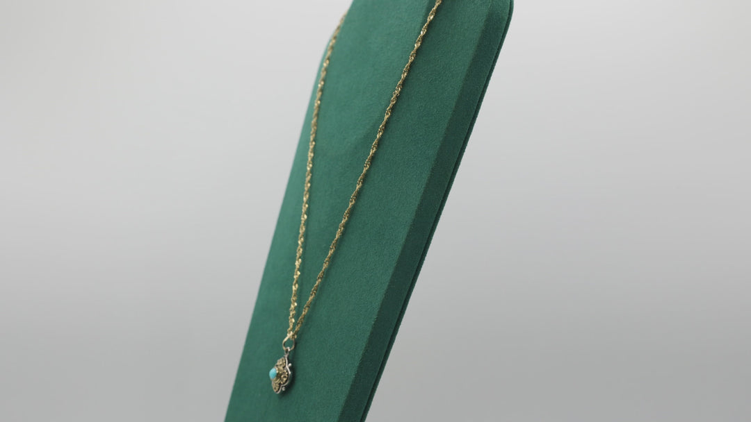 14K Yellow Gold Chain 18K Gold And 925 Konstantino Turquoise Pendant 18 Inch