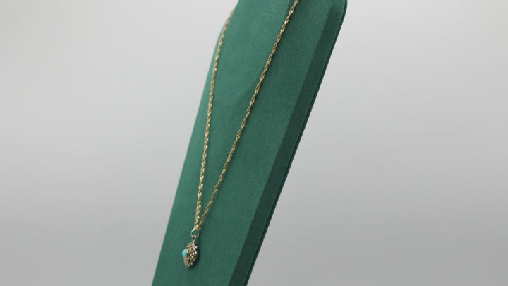 14K Yellow Gold Chain 18K Gold And 925 Konstantino Turquoise Pendant 18 Inch